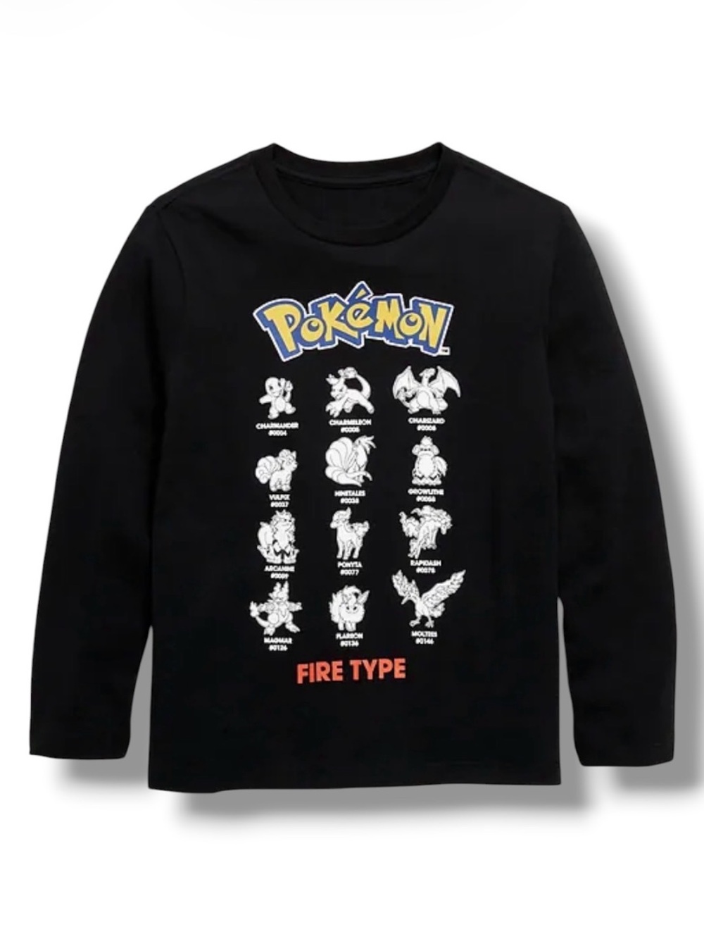 Kids Fire Type Pokemon Graphic Long Sleeve T-Shirt - Size Extra Small (5) - NWT